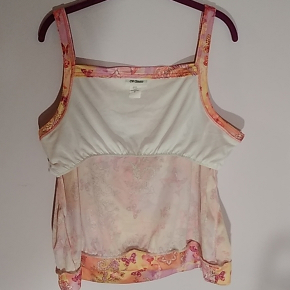 CW Classics 2X Swim Tank Top Floral ButterflyPrint - Picture 7 of 7